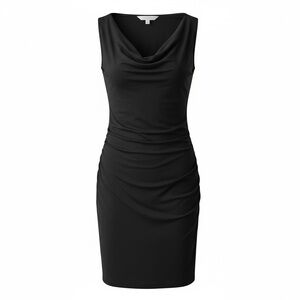 Athleta Reversible Black & Gray Draped Ruched Modal Stretch Dress XS Travel